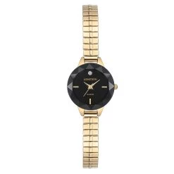 Cheapest 😀 Jewelry & ⌚ Watches Armitron Gold-Tone Black Dial Expansion ⌚ Watch -75-5596BKGP 👍