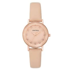 New 🔔 Jewelry & ⌚ Watches Armitron® Blush Leather Strap Crystal ⌚ Watch - 75/5778BHRGB 👍