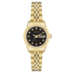Flash Sale ⌛ Jewelry & ⌚ Watches Armitron Gold With Black Dial Bracelet ⌚ Watch - 75-2475BKGP 🛒