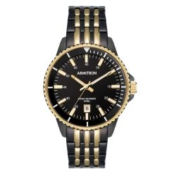 Deals 🌟 Jewelry & ⌚ Watches Mens Armitron Stainless Steel/Black/Gold Tone ⌚ Watch - 20-5414BKGB 🧨