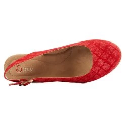 Outlet 🌟 Shoes 👩 Womens BTrue By BareTraps® Dyann Stitch Wedges - Red 🎉 -Armitron Sales unnamed file 583